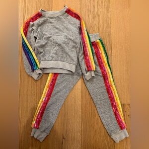 Lola and the Boys sequin sweatpants and sweatshirt